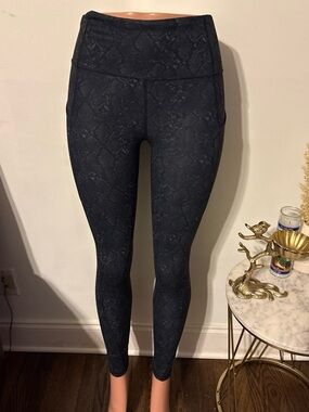 Fabletics Black Snake-Print High-Waist Leggings